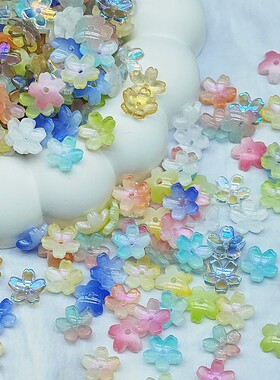 琉璃五瓣桃花小花瓣立体中孔花朵diy手工制作古风发簪材料配件