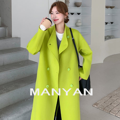 漫沿manyan羊毛大衣双面羊绒外套
