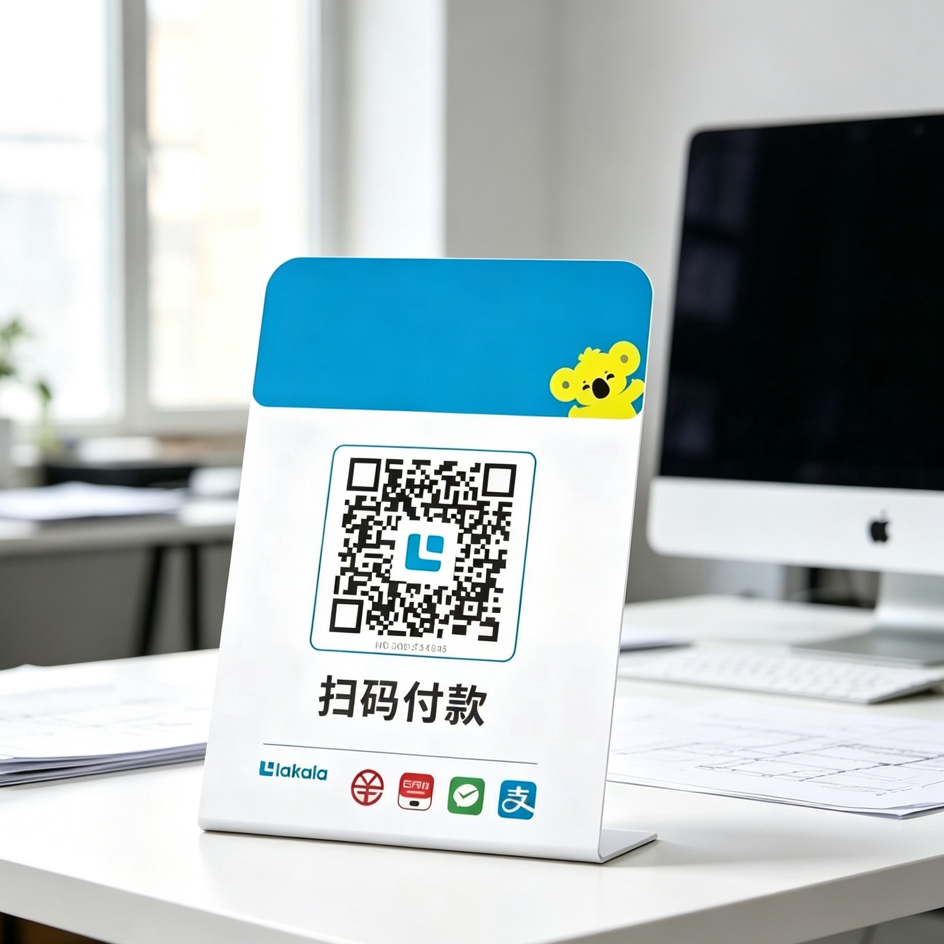 收款移动升级牌子支付展示牌手持收银吊牌挂牌超市摆摊通用