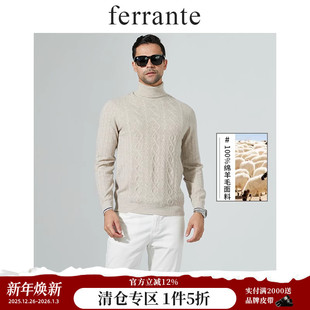 5002 Ferrante费兰特秋冬新款 都市休闲高领纯羊毛毛衣 时尚 男士
