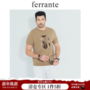 T恤7201 休闲春夏提花胶印字母针织短袖 意式 ferrante费兰特男装