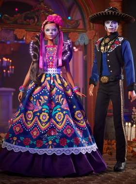 正版2022芭比barbie Dia De Muertos 娃娃黑标珍藏版亡灵节正品