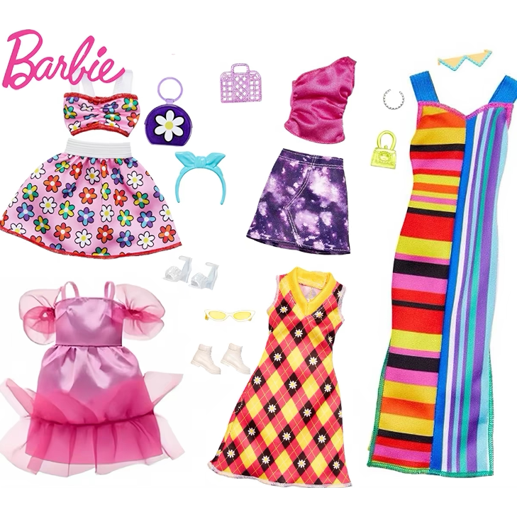 2026新款barbie芭比娃娃连衣裙子休闲衣服套装包鞋子女孩换装玩具