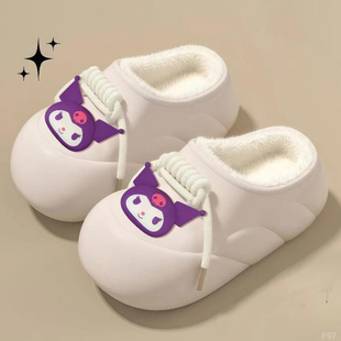 防滑加绒保暖居家可拆卸卡通包头棉拖鞋 棉拖鞋 爆款 2025新款 女 女款