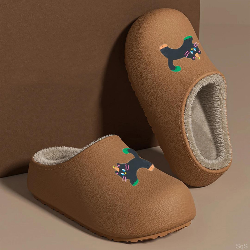 包跟新款卡通棉拖鞋加厚防滑毛绒内里踩屎感居家外穿保暖棉拖女