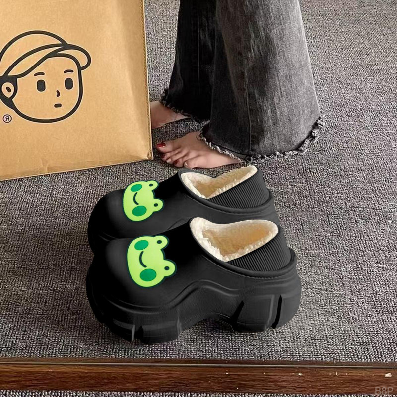 拖鞋女款秋冬百搭超可爱甜美棉拖鞋女家用居家防滑厚底毛绒棉拖鞋