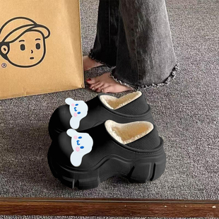 爆款 2025新款 保暖舒适可爱卡通增高包头家用居家棉拖女 女款 棉拖鞋
