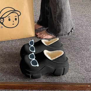 冬季保暖孕妇产后月子鞋包跟加绒棉鞋女居家室内厚度防滑家用拖鞋