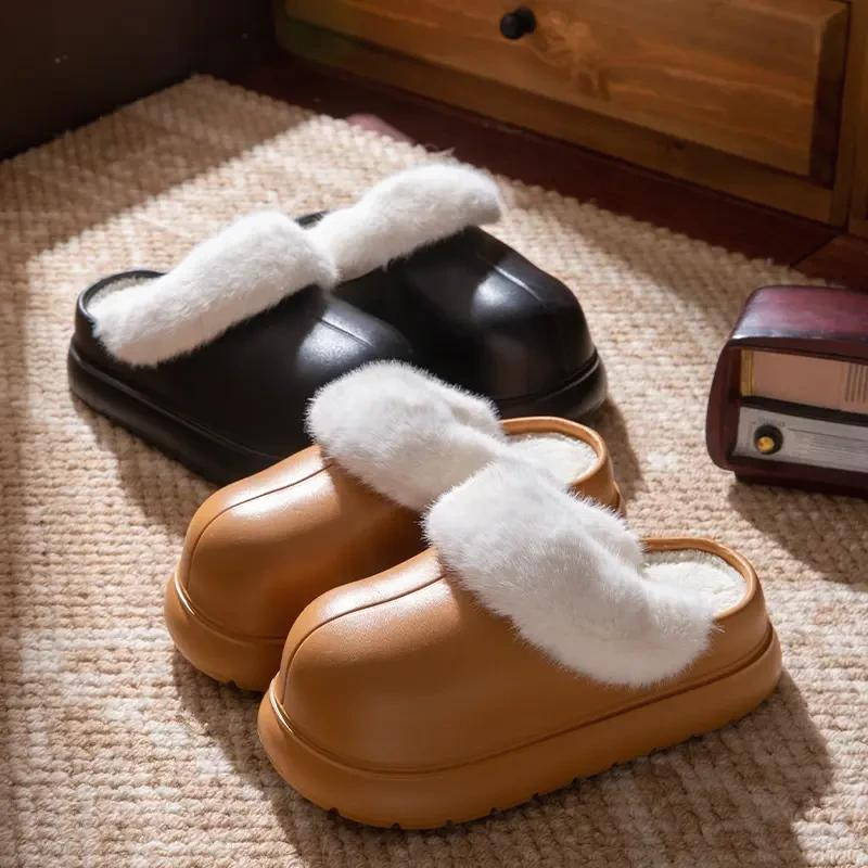 可拆卸厚底增高棉拖鞋女2025秋冬新款外穿棉拖鞋机洗加绒包头棉拖