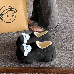 外穿保暖舒适卡通防滑增高家用居家包头棉拖女 2025新款 棉拖鞋 女款