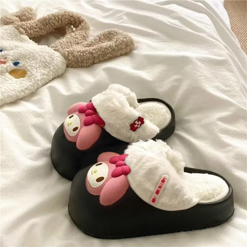 棉拖鞋女秋冬季外穿室内防滑加厚可爱卡通居家可拆卸保暖棉拖鞋女