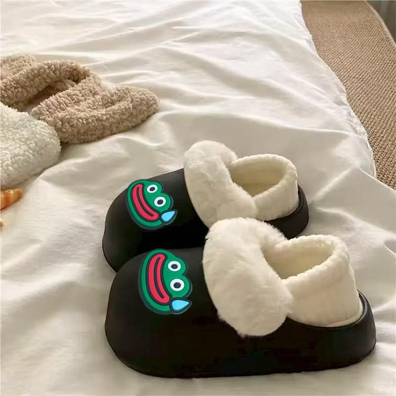 棉拖鞋女秋冬季防滑室内保暖家居棉鞋包头毛绒棉拖可爱情侣外穿