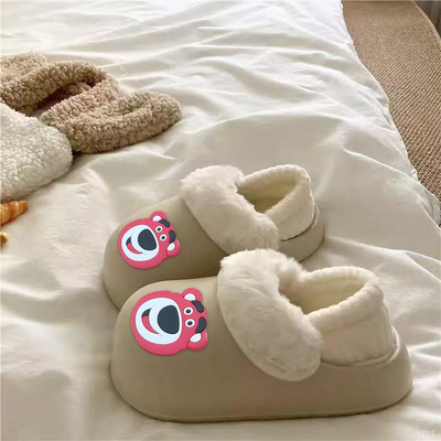 棉拖秋冬季女士可拆卸毛毛鞋防滑保暖厚底外穿舒适包头加绒棉拖鞋