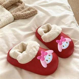 棉拖鞋女款冬季爆款外穿可拆卸防臭防滑可爱卡通厚底居家毛毛棉鞋