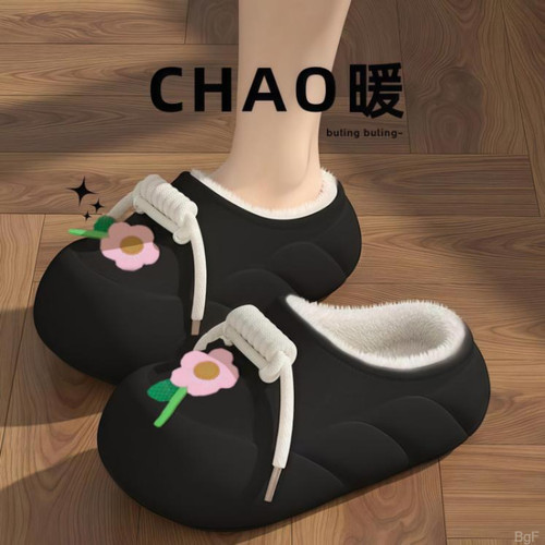 拖鞋女款秋冬2025新款爆款外穿棉拖鞋家用包头厚底防滑保暖毛毛鞋