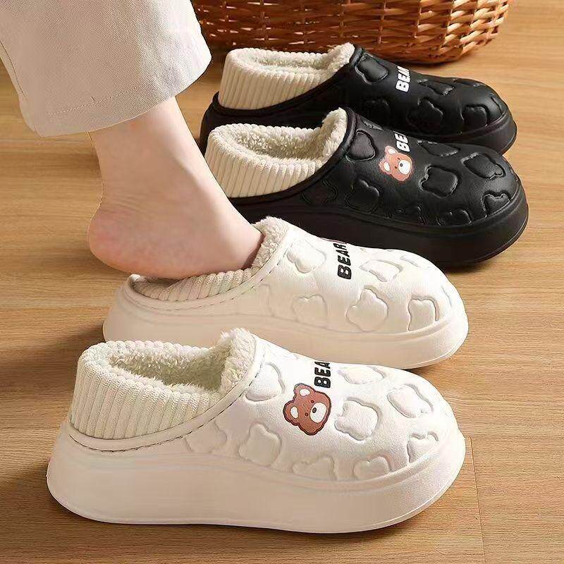 包跟防水棉拖鞋女冬季2025新款室内家居保暖月子棉鞋外穿厚底防滑