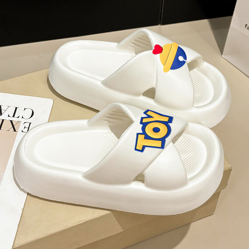 踩屎感交叉拖鞋情侣休闲日常平底防滑轻便女士外穿夏季居家拖鞋