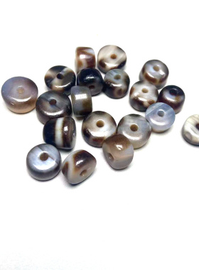 原创藏式真品天然玛瑙切片天珠民族风情侣手串招财DIY坠手链宝珠