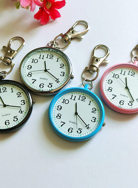 清晰大数字夜光护士表钥匙扣挂表考试用学生进场公务员怀表老人表