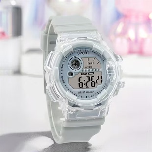 儿童手表女孩初中小学生男ins风潮流夜光运动多功能独角兽电子表