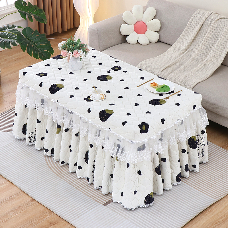 珊瑚绒桌布茶几电暖炉烤火罩