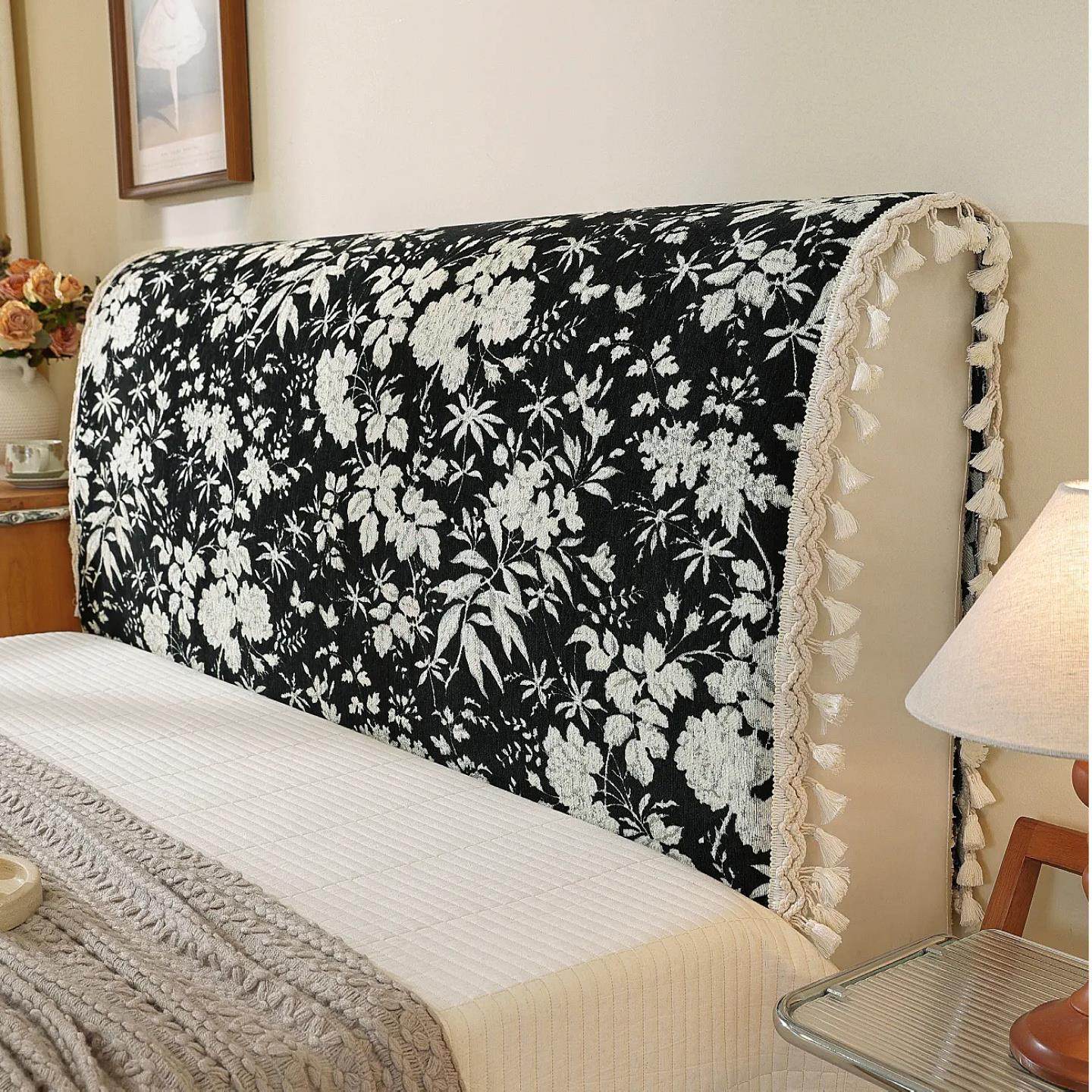 美式中古风床头盖巾2025新款万能通用防尘遮丑神器软包床靠背盖布,居家布艺,床头罩,淘宝优惠券,粉丝福利购,淘宝优惠卷