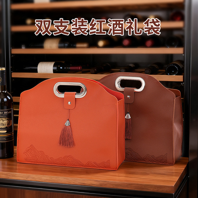 红酒手提袋子新款两瓶2只双支装