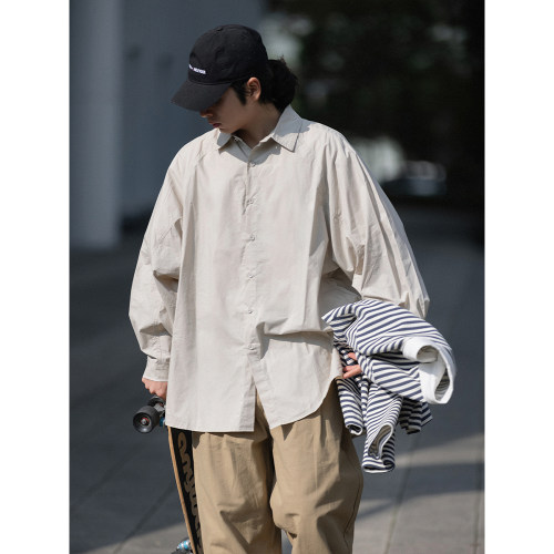 插肩袖衬衫翻领cityboy