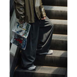 子 男日系cityboy高街宽松裤 NOEARS灰色免烫垂感束脚工装 休闲长裤