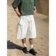 直筒大口袋宽松短裤 少年感薄款 复古日系白色速干五分裤 NOEARS夏季