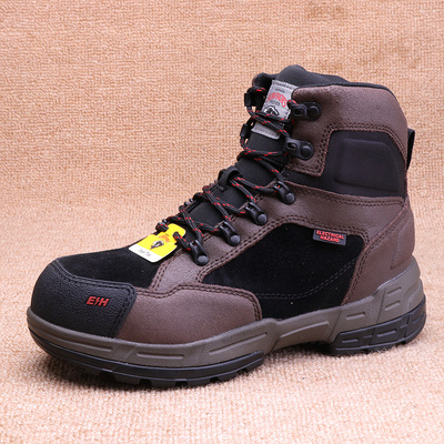 牛皮钢包头中帮面朝磨防护鞋