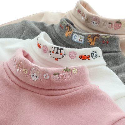 2023长袖打底衫卡通中高领