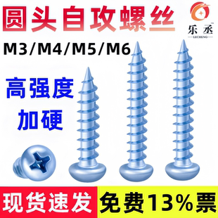 乐丞圆头自攻螺丝镀蓝白锌 国标 高强度木螺丝M3M4M5M6盘头加硬