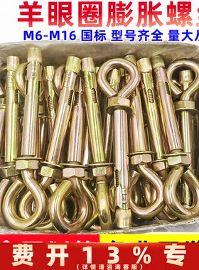 带圈钩膨胀螺丝挂钩吊环秋千拉爆