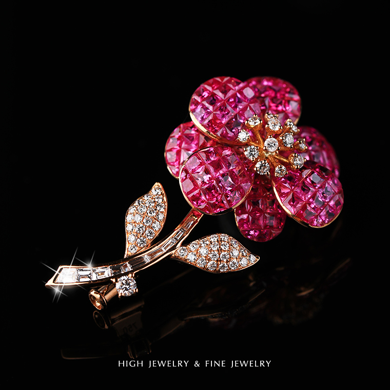 珠宫胸针红宝石宣誓精致