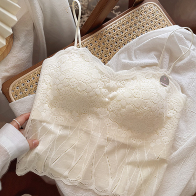 法式蕾丝性感吊带背心美背抹胸