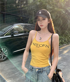 甜辣吊带复古辣妹内搭小背心外穿短款 上衣女带胸垫抹胸潮 小众无袖