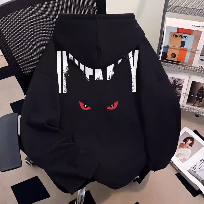 加大码美式时尚潮牌加绒加厚卫衣