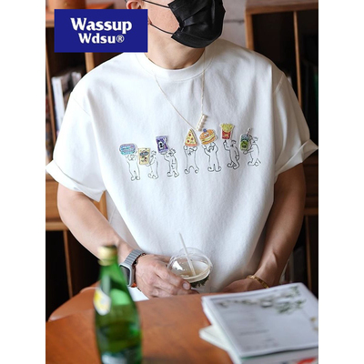 300斤男女夏季美式高街圆领短袖