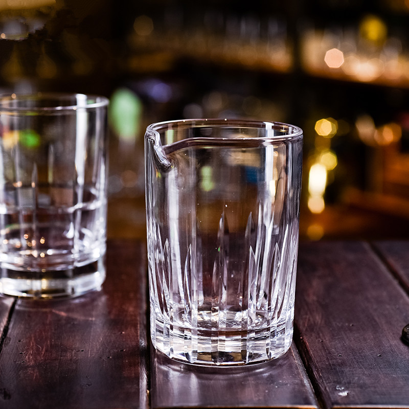 日式搅拌杯 鸡尾酒调酒杯 水晶调酒杯 Mixingglass搅拌杯 线条款