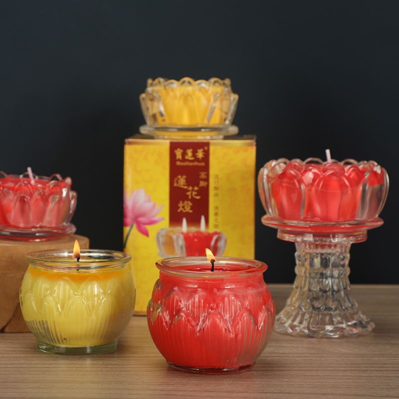 平口莲花12/18环保纯无烟酥油灯