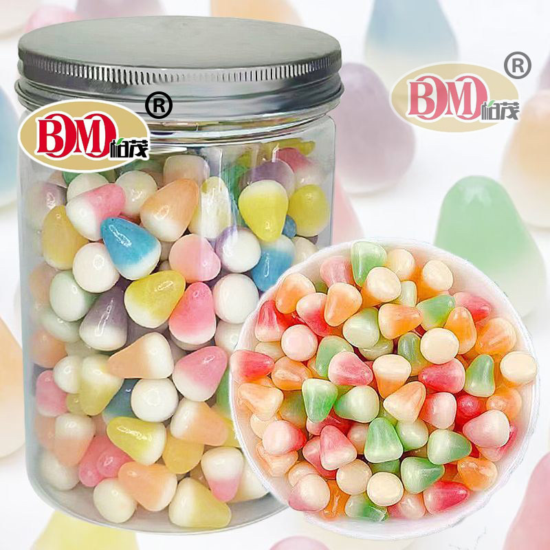果汁软糖彩色混合钻石糖钉子糖造型夹心糖儿童零食糖果罐装