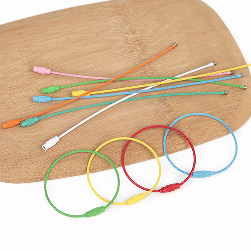 糖果色DIY钥匙扣烤漆钢丝圈