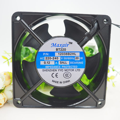 MAXAIR 永业昌 BT220 220V 12038 12CM 12038B2HL B1 B3 散热风扇