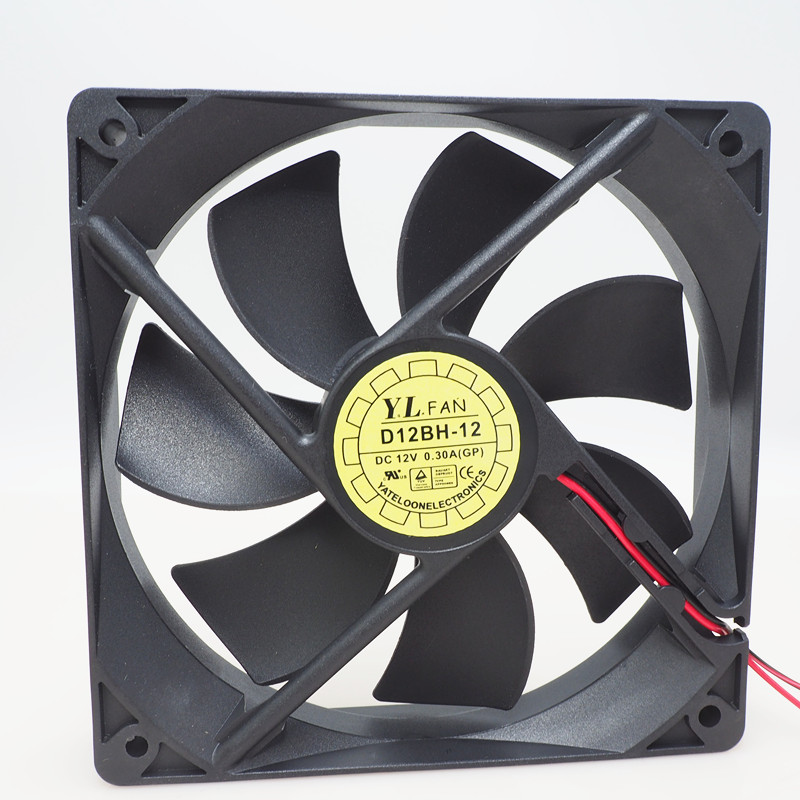 全新YaLn FAN 悦伦 12025 D12BH-12 DC12V 0.30A机箱散热风扇12CM
