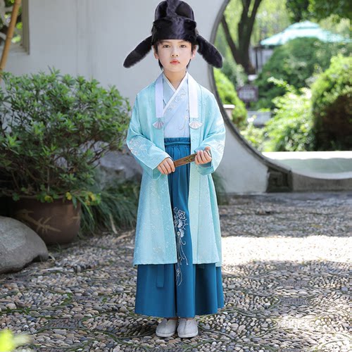 男童汉服唐朝诗人服装儿童古装宋朝状元书生男孩唐诗词古诗朗诵服
