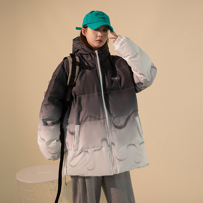 2021中性冬季新款渐变加厚宽松休闲连帽棉服227-6-988-p138图片