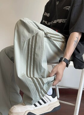 夏季青少年冰丝裤子男2026新款初高中学生大童夏天薄款休闲运动裤