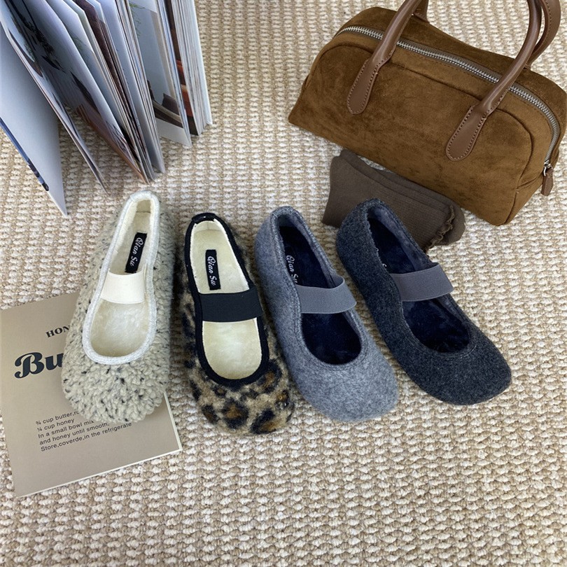 2025夏季高跟鞋外穿时尚百搭毛毛鞋女鞋新款棉一字毛毛鞋女