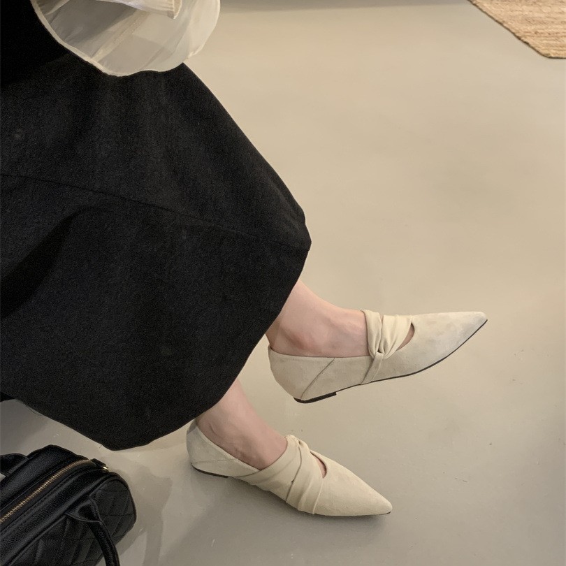 2025年新款时尚百搭方头内单鞋女浅口瓢鞋女鞋工作单鞋